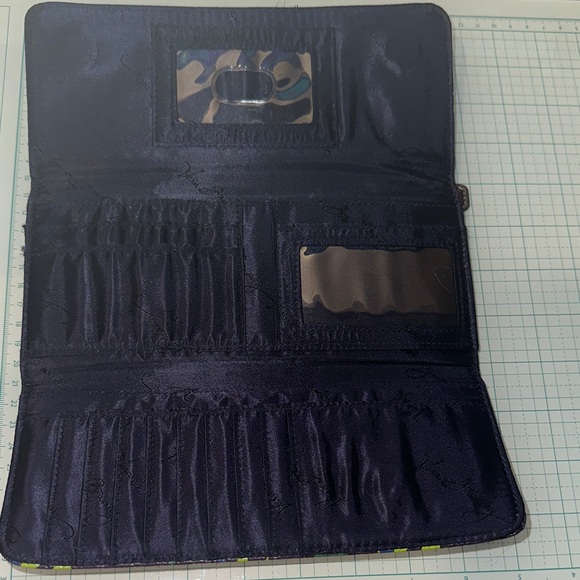 Vera Bradley Black Wallet with Blue and Green Pattern - Picture 3 of 4